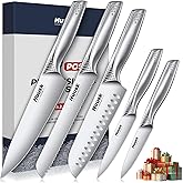 Huusk Japanese Chef Knife Set - 5 PCS Kitchen Knife Sets with Ergonomic Handle, Professional Ultra Sharp Chef Knives Set, Ideal Christmas Gifts for Men and Women