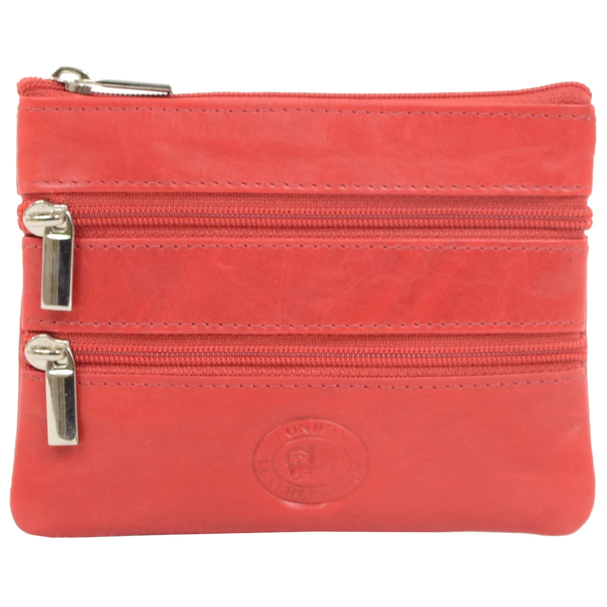 Ladies/Womens Soft Leather Handy Coin/Money Purse - Red