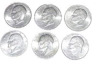 WISEMEN TRADING EISENHOWER (IKE) DOLLARS SET OF 6 MIX DATES BETWEEN 1971-1978