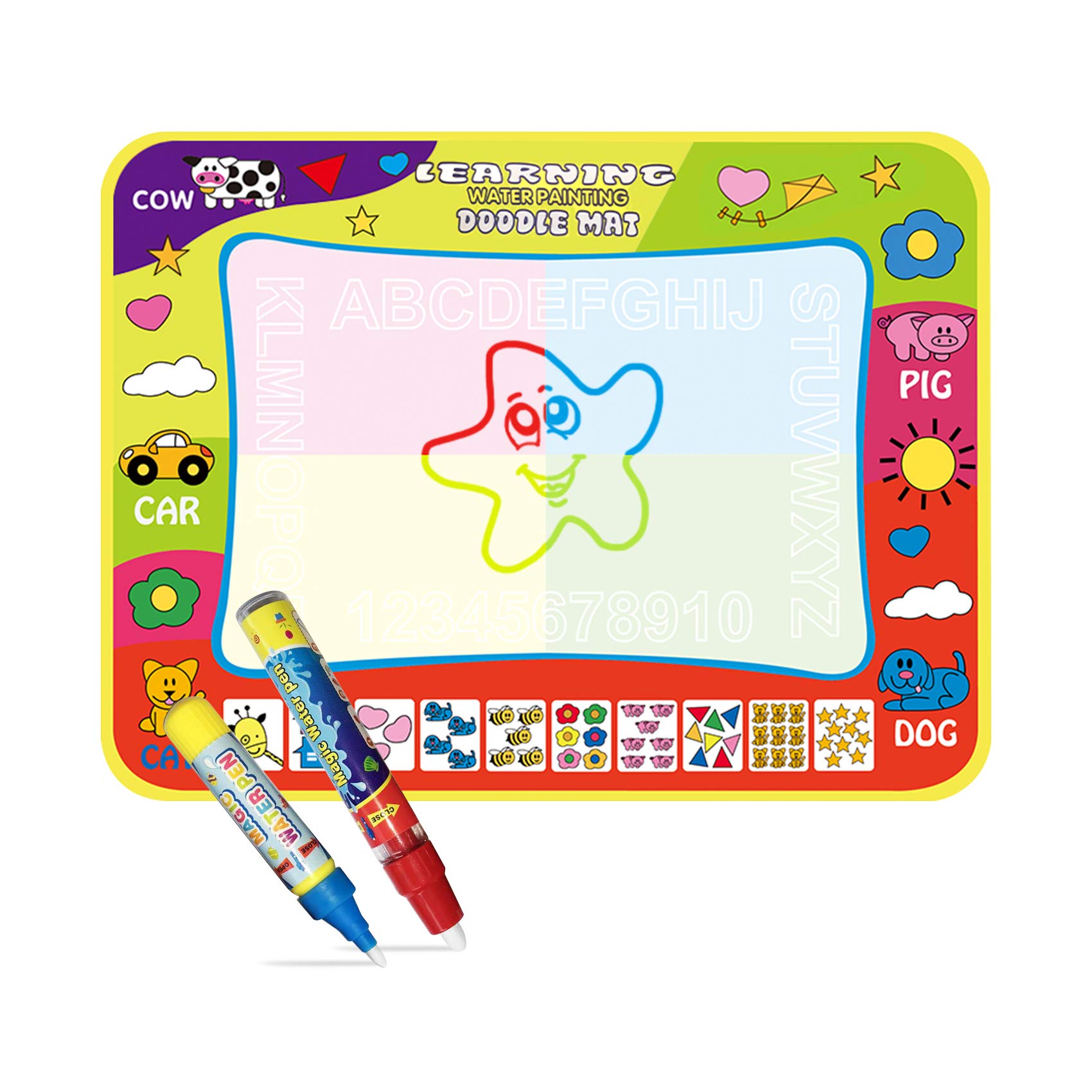 Magic Water Drawing Mat with Rainbow Color Swatches,Children Magic Water Drawing Mat Board,Educational Toy Gift for Kids
