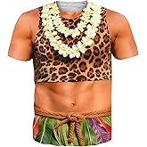 Goodstoworld Unisex 3D Fake Abs T Shirts Shredded Chest Printed Short Sleeve Costume Novelty Tees Shirt