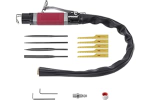 UPWOOD Air Reciprocating File Body Saw, Multi-function Low Vibration 8000spm Pneumatic Cutting Tool & Abrasive Tool with 4 Files and 5 Saw Blades (Stroke Length: 5mm)