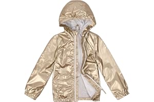 JOYSON Girls Rain Jacket Lightweight Windbreaker Jacket Kids Waterproof Outerwear Raincoat with Hood
