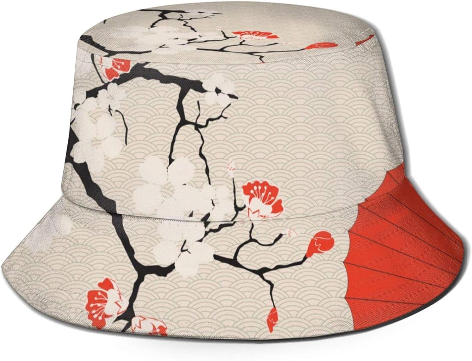 Japanese Umbrella and Japanese Cherry Bucket Hat Fisherman Hats Outdoor Travel Beach Sun Hat
