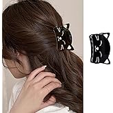 1pc Cat Hair Clips Cute Animal Hair Claw Clip Cartoon Cat Design Black Cat Hair Jaw Clips Nonslip Acrylic Hair Clamps Small Acetate Hair Barrette Summer Kawaii Hair Clips for Women Girls