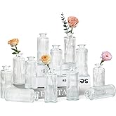 Anquephd Mini Bud Vases As Wedding Centerpieces for Tables,Clear Bud Vases for Flowers,Small Flower Vases Suitable for Birthd