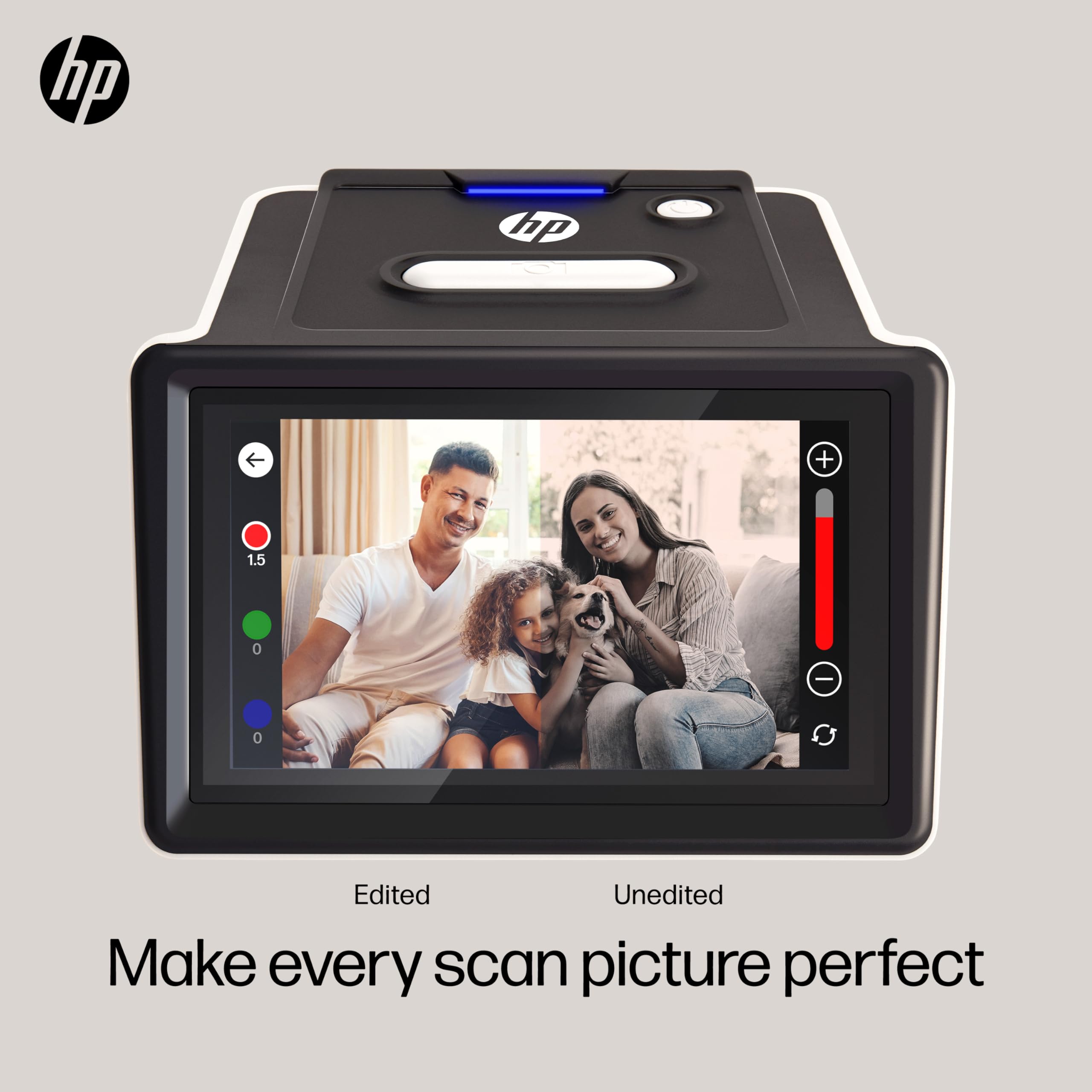 HP FilmScan Touch Screen Film & Slide Scanner Digitizer with 5” LCD Screen, Quickly Convert Negatives & Slides to Digital 22MP JPEG Photos, Compatible with 135, 126 and 110 Film & Slides