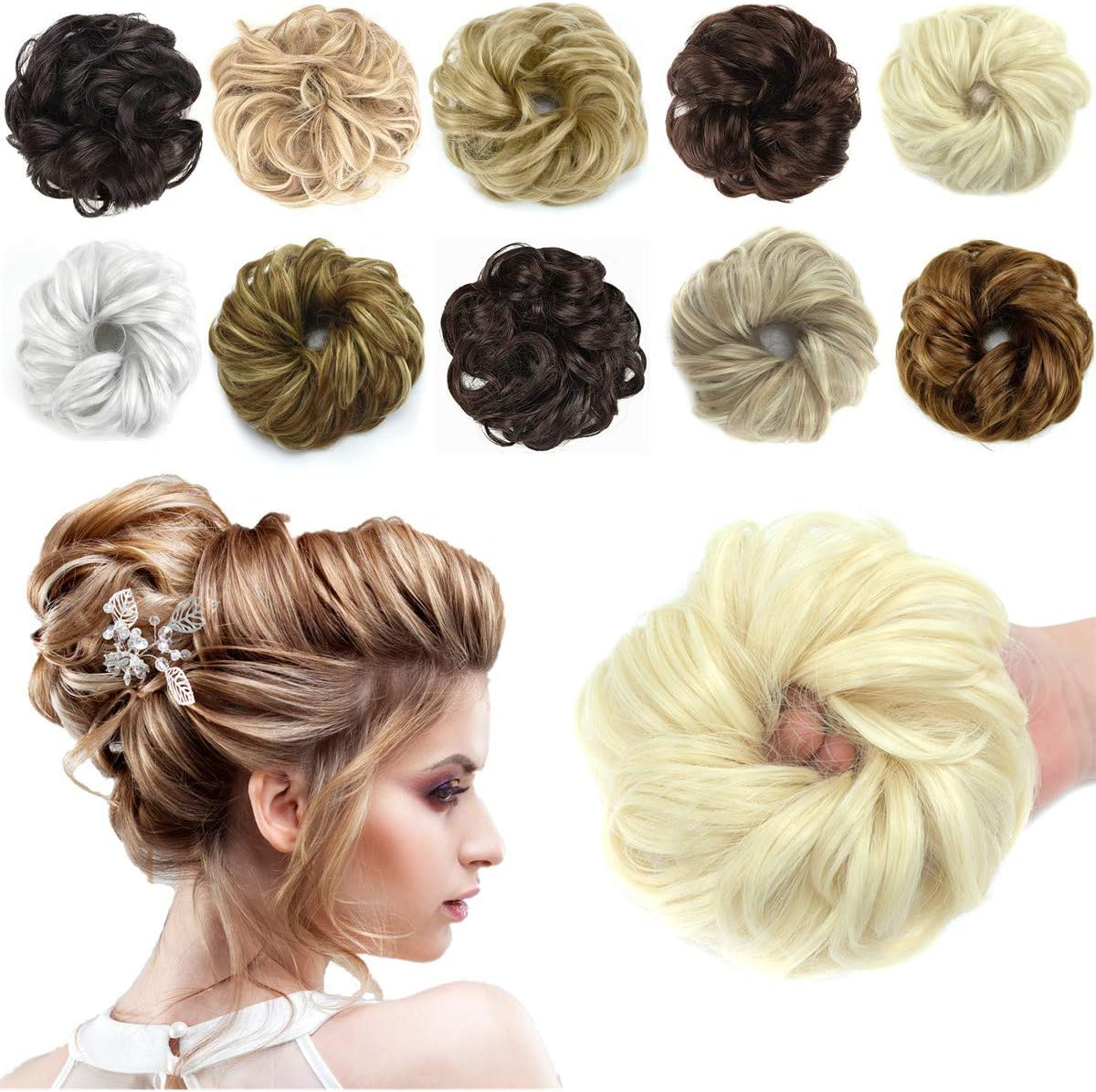 HAIRREAL Hair Bun Extensions Messy Hair Scrunchies Donut Chignons Hairpiece Scrunchy Updo Hair Pieces