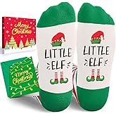 HAPPYPOP Christmas Socks Gift for Adults - Elf Tree Xmas for Women Men with Greeting Card