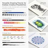 Shuttle Art 103 Pack Sketching Set Pencils Sketch Books in Zipper Case view 3