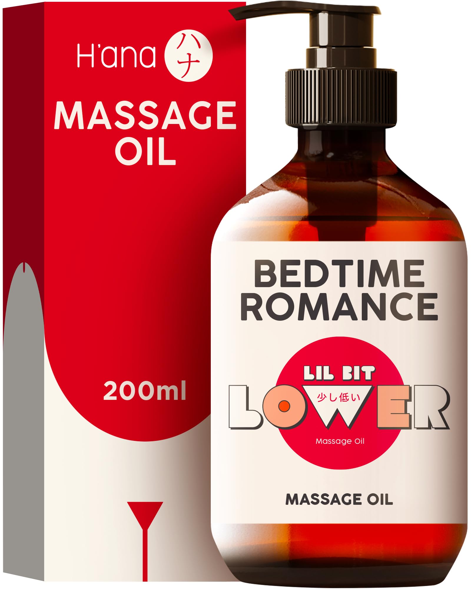 H'ana Sensual Massage Oil for Date Night - Gently Warming, Soothing & Hydrating, Crafted with 100% Pure Vanilla Body Oil for Cozy Moments and Bedtime Therapy (200ml)