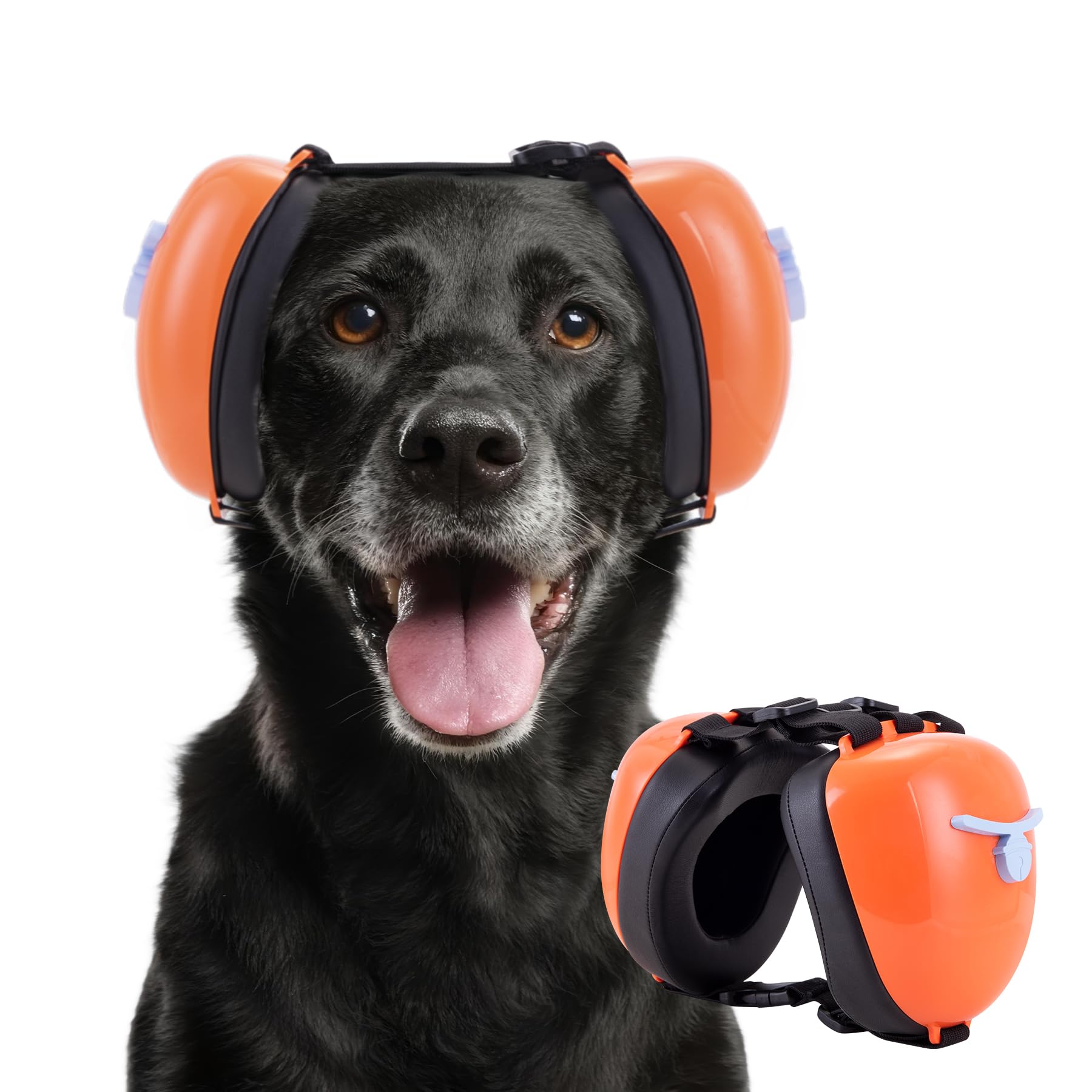 Photo 1 of New Dog Ear Muffs for Noise Protection - 30dB NRR Dog Headphones, Noise Cancelling Hearing Protection Against Thunder/Fireworks/Vacuums, Upgraded Design with Bell Accent (Orange, Large)