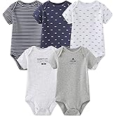 MAMIMAKA Baby Bodysuit Short Sleeve one-Piece Newborn Baby Clothes for Baby Boy and Girls