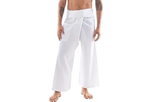 CandyHusky Thai Fisherman Pants - Lightweight Cotton Lounge Pants for Men, Perfect for Yoga, Hippie, or Pirate Style