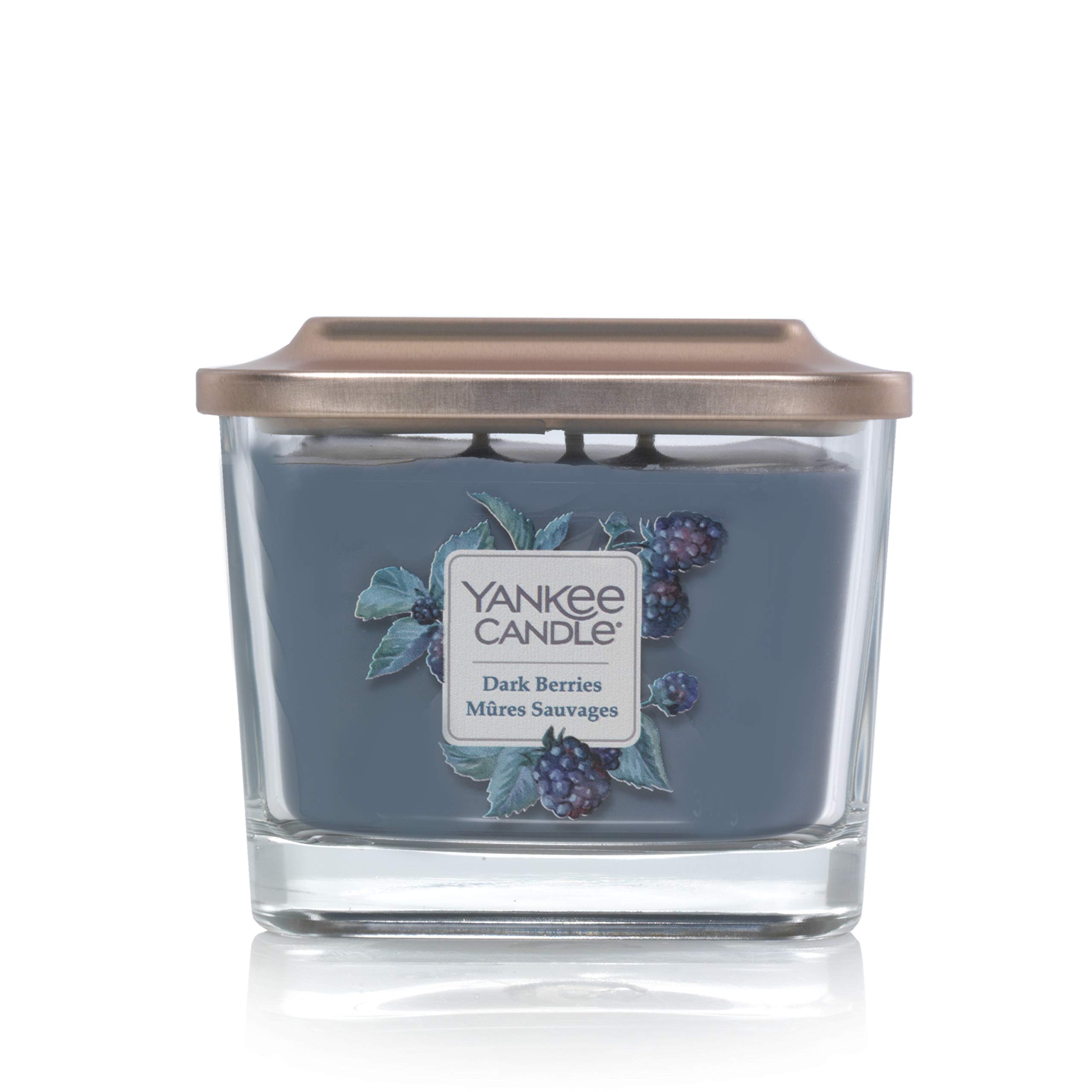Yankee Candle Wick Square Scented Candle, Wax and Glass, Dark Berries, Medium