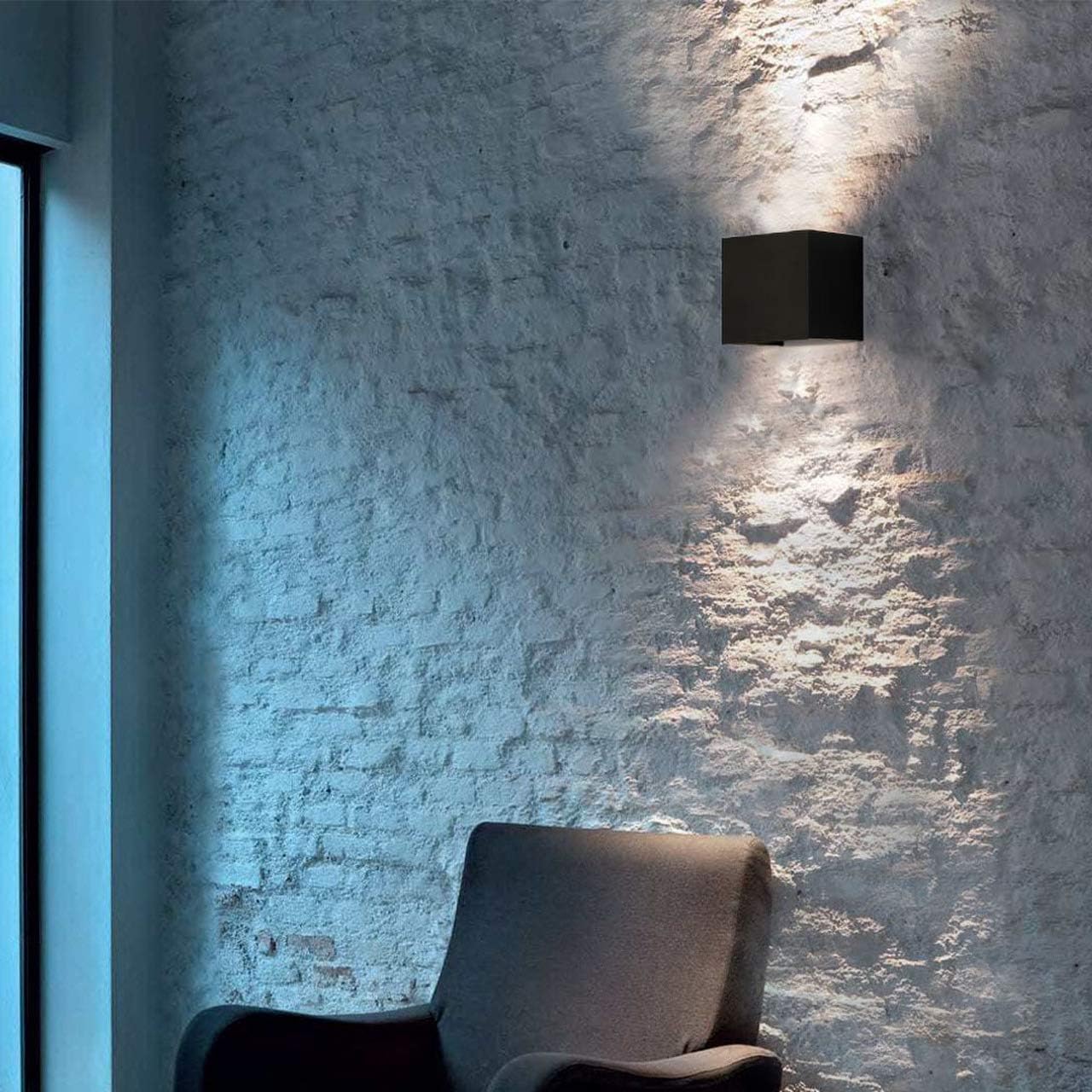 Wall Wash Lighting SEVETILKA 2pcs Black Modern Wall Sconce Lights 6W