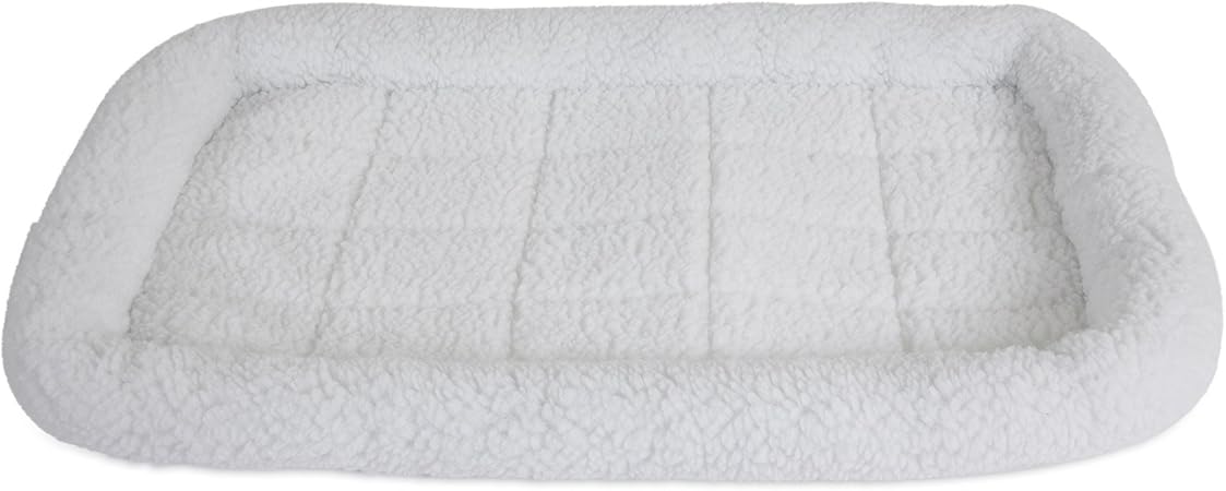 Amazon Com Snoozzy Sheepskin Bolster Crate Mat For 30 32 Crates Dog Beds For Medium Dogs Pet Supplies