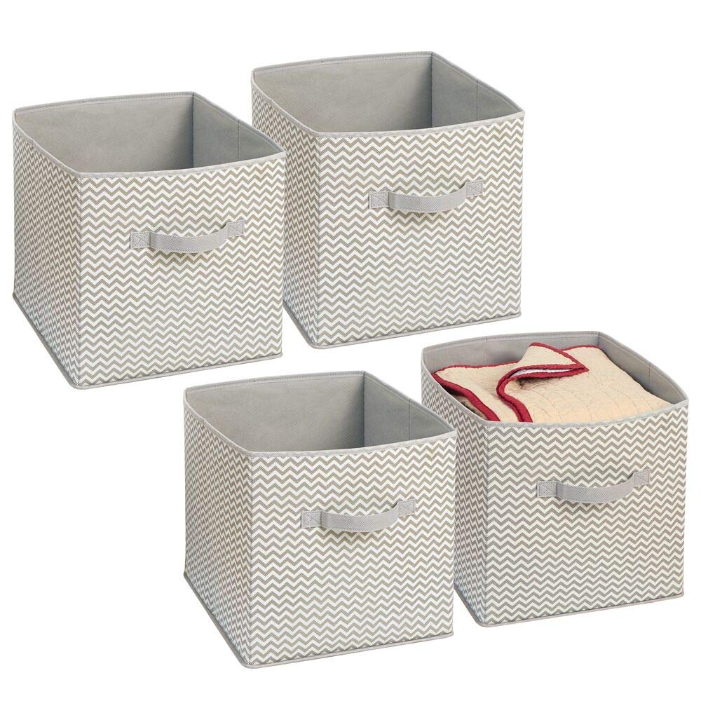 mDesign Set of 4 Storage Boxes Made of Fabric Order in The Wardrobe