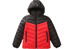 EIGIOO Boys Girls Toddlers Lightweight Hooded Puffer Jacket Kids Winter Coat Warm Comfy Outerwear
