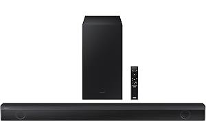 Samsung HW-B550/ZA 2.1ch Soundbar with Dolby Audio, DTS Virtual:X, Subwoofer Included, Adaptive Sound Lite, Bluetooth Multi-Device Connection, Wireless Surround Compatible, 2022, Black