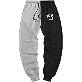 ZAFUL Men's Sweatpants Tapered Gym Running Workout Pants Cartoon Face Print Athletic Drawstring Joggers with Pockets
