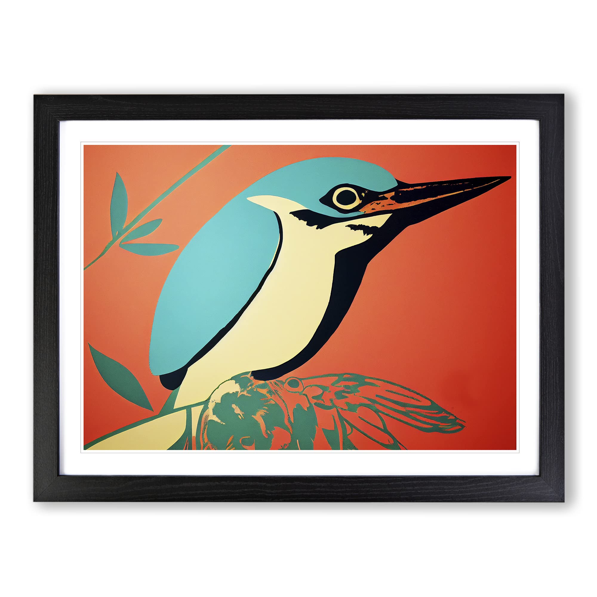 Spectacular Kingfisher Bird Abstract Framed Print | A4 Black Framed Wall Art | Ready to Hang | Abstract Fantasy Picture | Living Room Bedroom Lounge Office