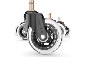 OPTTICO Office Chair Wheels for IKEA Chairs ONLY | Soft Rubber Computer Chair Caster Wheels Protect Your Hardwood Floors Better Than Any Office Chair Mat, Set of 5 Desk Chair Wheels, No Scratching or Marking.