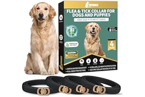 YOTANGO 4 Pack Flea Collar for Dogs,Adjustable Flea and Tick Collar for Dogs Puppy, 32 Months Flea and Tick Prevention for Dogs-Grey