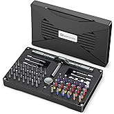 Bomivoi 74 in 1 Magnetic Screwdriver Set, Multi Bit Ratchet Screwdriver Set with Detachable Handle, Repair Tool Kit for Furniture, Precision Electrical Appliance, Bicycle, Ring Doorbell, DIY, Watch