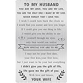 Alotozo Gifts for Husband from Wife - Romantic I Love You Husband Wallet Card - Wedding Anniversary Valentine's Day Gifts for Men Him Husbands