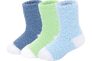 Zando Kids Fuzzy Socks Girls Boys Toddler Slipper Socks Baby Christmas Soft Warm Winter Cozy Fluffy Cabin Socks Indoor