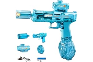 StimuVariety Electric Water Gun for Adults Kids, Transparent Automatic Squirt Watergun with Water Spray Sound and Led Lights,