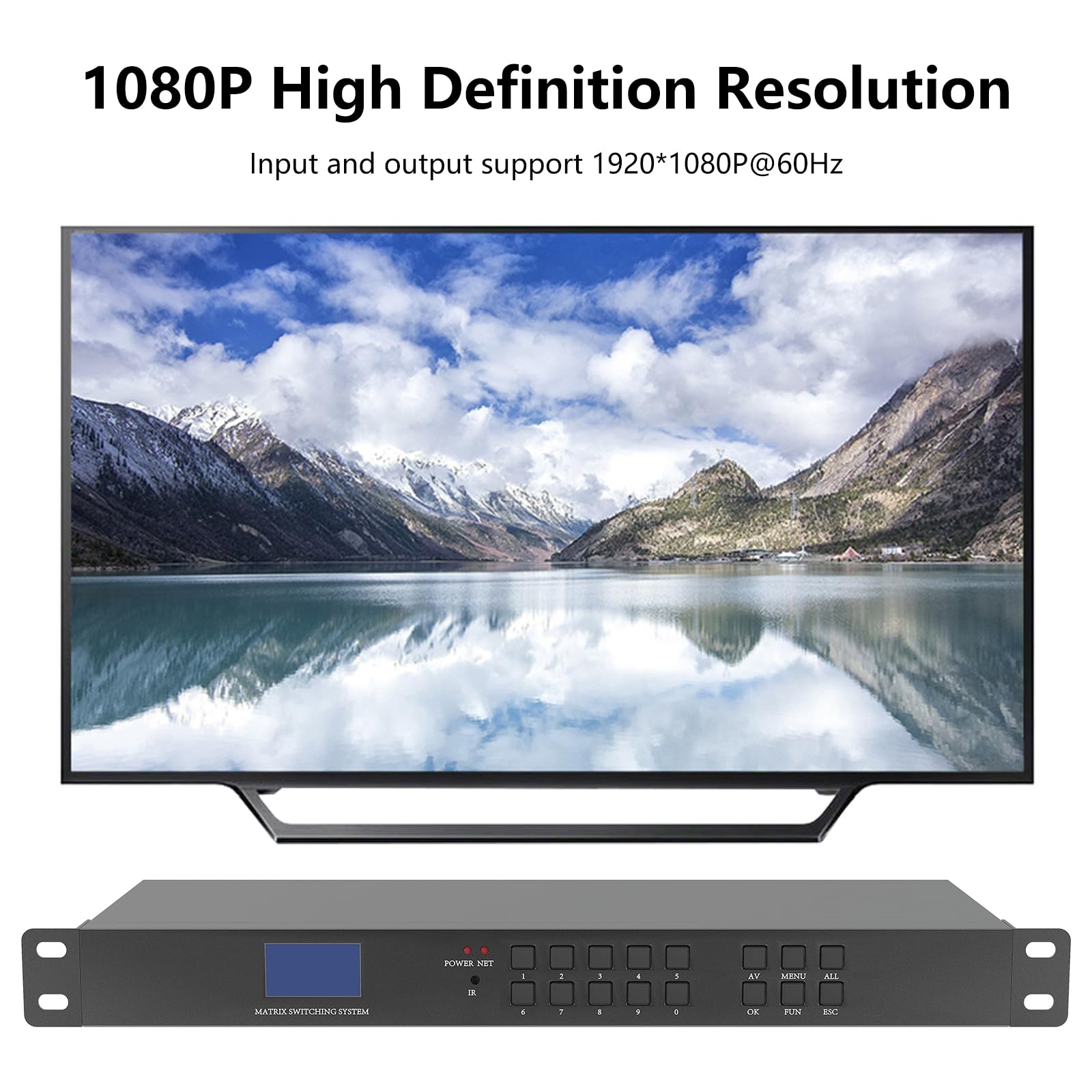 ICUIXIAN HDMI Matrix 8x16 4K30Hz - Professioneller Videoschalter Rackmount