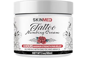 SKINMED Tattoo Numbing Cream(60ml/2.0oz), 8 Hours Maximum Strength Painless Tattoo Numbing Cream, Extra Strength, Best Tattoo Numbing Cream, Numbing Cream for Tattoos Extra Strength