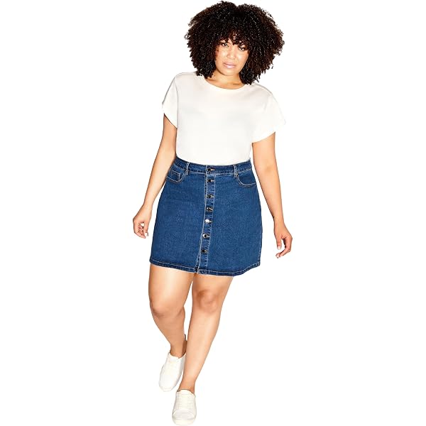 OrlyCollection Women's Denim Pencil Skirt - Pull-On Stretch Fit, Size Small
