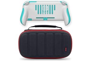 JUSPRO Ergonomic Carrying Case Grip Bundle Compatible with Nintendo Switch/Switch OLED/Switch Lite, Accessories Kit Includes: Comfort Handheld Case + Carrying Case