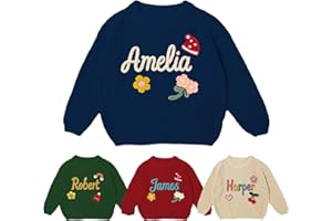 Duckbe Personalized Handmade Name Baby Sweater Custom Knit Sweater for Infant Newborn for Baby Girls Boys