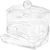 Compactor Cotton Wool & Bud Dispenser, Transparent, 9.3x8x9.9 cm view 5