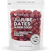 NESTLADY Premium Jujube Date, Red Date (Hong Zao),100% Natural, Improve sleep, Health Snack, Dried Fruit, Sweet and Chewy Net weight: 454g (1LB),Packed in USA