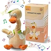 SWTOIPIG Talking Dancing Duck Toy Mimicking Recording Plush & Interactive Toy, Repeating What You Say, Neck Shaking Stuffed Toys, Talking Doll for Birthday Kids Gift for Boy & Girl