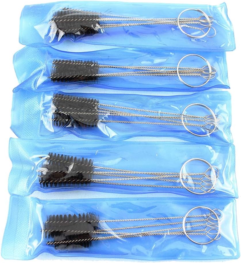 Romlon Tattoo Cleaning Tube Brush, 5 Sets 25pcs Tattoo Tube Tips Brushes Nozzle Grip Cleaning Brush Brushes for Drinking Straws, Airbrushes, Hummingbird Feeders Coil Tattoo Machine Kit