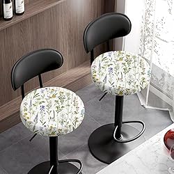 LJMKZJN Watercolor Floral Print Bar Stool Covers