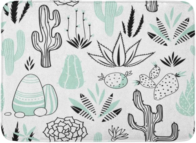 SUPERQIAO Fußmatten Badteppiche Außen- / Innentürmatte Grüner Kaktus