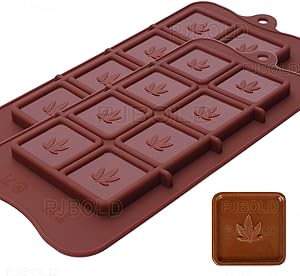 Marijuana Leaf Chocolate Bar Silicone Candy Mold Trays, 2 Pack