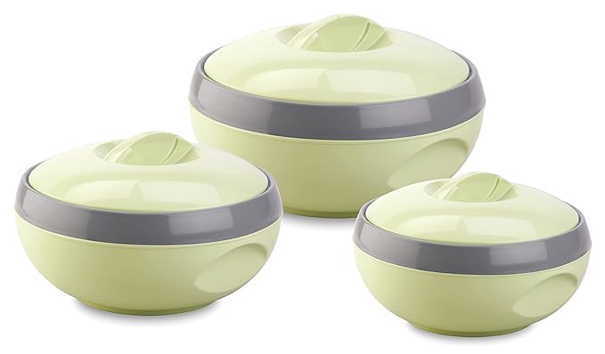 Asian Venus Plastic Casserole Set, 3-Pieces, Green