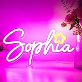 Large Sophia Name LED Neon Sign, Name Decoration Dimmable USB Powered Light for Bedroom, Kids Room, Living Room, Birthday Party Decoration, Neon Sign Gift, Name Decor for Girl, Size 16 * 8.46 inches