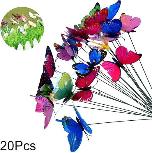Beito Estacas De Mariposa 20 UNIDS Mariposas Simuladas ...