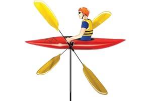 PREMIER KITES Whirligig Spinner Kayak 20" – Outdoor Adventure-Themed Design, Weather-Resistant Outdoor Decor, Durable & Lightweight for Patios, Yards, and Gardens - Eye-Catching Wind Spinner