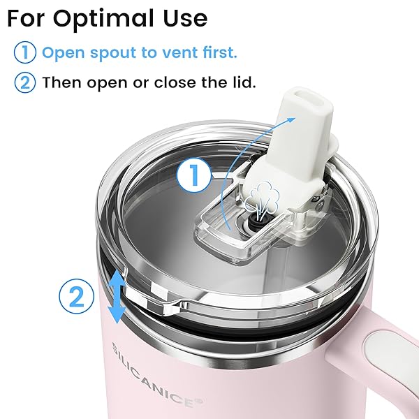 SILICANICE FOR TRAVEL & GYM – NEVER DRINK FROM A MOLDY LID AGAIN: 30OZ HYGIENIC TUMBLER, 100% LEAKPROOF LID & REMOVABLE FOLDABLE SPOUT. REINFORCED BASE, FITS CUP HOLDERS- PINK SAND
