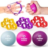 FitBeast Grip Strength Trainer &ndash; 6 Pieces Hand Therapy Kit with Finger Extension Exerciser &amp; Stress Balls for Adults, Rehab &amp; Strength Training &ndash; for Men, Women, and Seniors